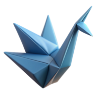 impressive dynamic futuristic Concept art style hyper-specific isolated cutout of a single unfolding origami crane made of textured paper with Transparent Background gallery standard png