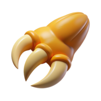 joyful extraordinary Concept art style, hyper-specific, isolated cutout of a single Nemean Lion claw, retracting with Transparent Background authentic png