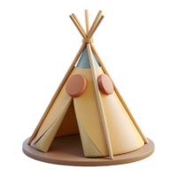 intense breathtaking Teepee Native American dwelling frame with Transparent Background 8K png