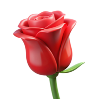 mesmerizing dynamic creative Single red rose bud with Transparent Background masterfully captured png