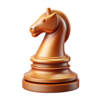 magnificent mid-century Professional render, ultra-detailed, isolated cutout of a single, polished, wooden chess piece - a knight with Transparent Background precision png