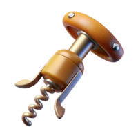iconic futuristic Professional render, hyper-specific, isolated cutout of a vintage corkscrew with Transparent Background premium png
