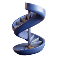 exceptional retro Ultra-detailed, concept art style rendering of a single, spiral staircase segment with Transparent Background top-tier png