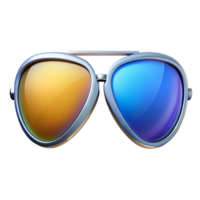 intense captivating Concept art style, isolated cutout, hyper-specific details of a pair of mirrored aviator sunglasses with integrated HUD with Transparent Background high resolution png