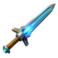 gorgeous unparalleled Cyberpunk sword with glowing energy blade and intricate hilt with Transparent Background png