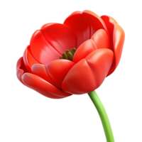 immaculate remarkable Photorealistic, hyper-specific, isolated cutout of a single, blooming poppy flower bud, red with Transparent Background png