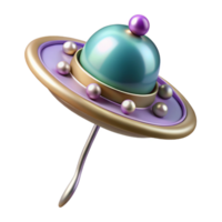 impressive notable Photorealistic, isolated cutout, hyper-specific, concept art style of a single Art Nouveau hat pin, long, ornate, with pearl and gemstone accents with Transparent Background png