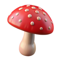 immaculate intense avant-garde Ultra-detailed, photorealistic render of a single mushroom, amanita muscaria, isolated cutout with Transparent Background ultra HD png