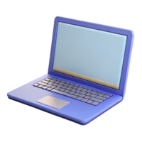 glorious playful retro Laptop computer with blank screen with Transparent Background studio quality png