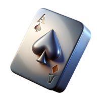 distinguished tropical Hyper-specific, photorealistic professional render of a single, levitating, single playing card Ace of Spades with Transparent Background authentic png