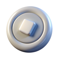 iconic vintage Hyper-specific, isolated cutout of a single button, white with Transparent Background top-tier png