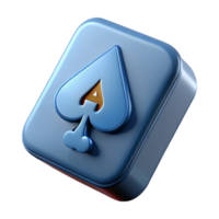captivating impressionist Hyper-specific, isolated cutout of a single playing card, Ace of Spades with Transparent Background 4K png