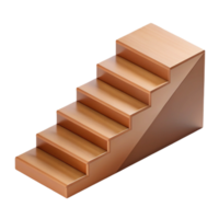 celebrated artistic Hyper-specific, professional render of a single, floating staircase step, wood with Transparent Background original png