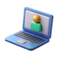 gorgeous playful rustic Laptop computer with conferencing screen with Transparent Background crisp png
