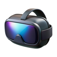 impressive elegant Virtual reality headset, sleek black design, glowing lenses with Transparent Background impeccable png