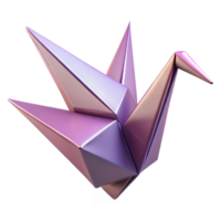 joyful extraordinary Hyper-specific, isolated cutout, concept art style, single, intricate origami crane, folded paper with Transparent Background handcrafted png