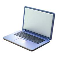 magnificent coastal Photorealistic, isolated cutout of a single, open laptop with a blank white screen, professional render with Transparent Background ultra HD png