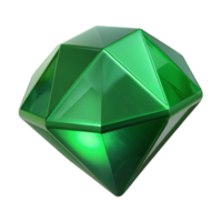 impressive acclaimed A single, polished gemstone, emerald green with Transparent Background png
