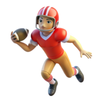 gorgeous distinguished Football player, throwing, with Transparent Background png