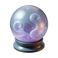 immaculate iconic A single, crystal ball, swirling mist, showing visions with Transparent Background png