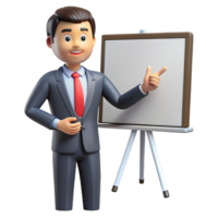 glorious iconic Businessman giving a presentation, with Transparent Background png