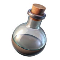 iconic futuristic Photorealistic, isolated cutout of a vintage glass bottle with a cork stopper with Transparent Background top-tier png