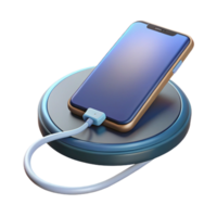 extraordinary distinctive Smartphone charging on wireless charging pad with Transparent Background png