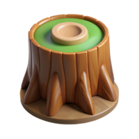 peaceful glorious Hyper-specific concept art render of a single cross-section of a tree trunk with Transparent Background genuine png