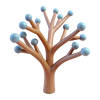 inspired art deco Concept art style, isolated cutout of a single, radiating, fractal tree branch with Transparent Background studio quality png