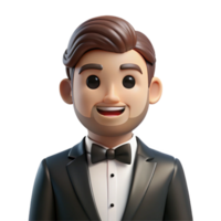serene sought-after Groom in tuxedo with Transparent Background png