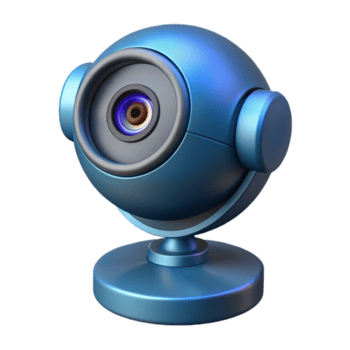 drammatico retrò High Tech sicurezza telecamera con rotante lente e infrarosso sensori con trasparente sfondo originale png