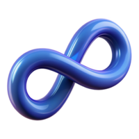fascinant iconique une stylisé infini symbole, continu et écoulement avec transparent Contexte png