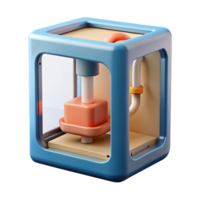 sumptuous art deco D printer creating an object with Transparent Background 4K png