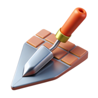 gorgeous celebrated Concept art style, isolated cutout of a single, bricklaying trowel, metal with Transparent Background png