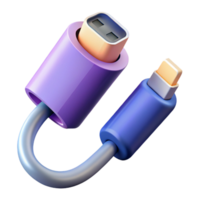 radiant acclaimed USB-C cable with fast charging capabilities with Transparent Background png