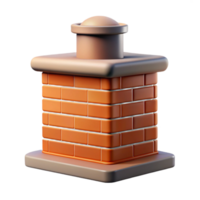 magnificent reflective abstract Georgian brick chimney stack, with Transparent Background high resolution png