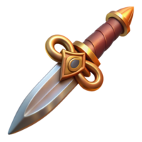 iconic minimalist Isolated cutout, hyper-specific, concept art style render of a single Celtic dagger, bronze, ultra-detailed with Transparent Background expertly shot png