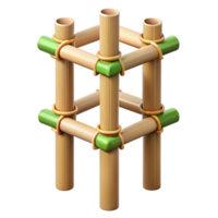 fascinating bohemian Ultra-detailed, photorealistic, isolated cutout of a single, bamboo scaffolding pole Hyper-specific texture and color with Transparent Background authentic png