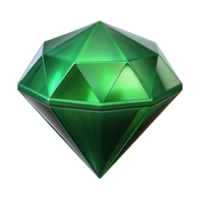 reflective serene A single, polished gemstone emerald, with Transparent Background precision png