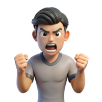 immaculate tranquil bohemian Angry man, clenched fists, frowning, with Transparent Background perfect clarity png