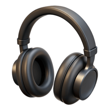 linda célebre uma par do estúdio fones de ouvido, Preto com transparente fundo png