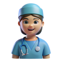 joyful alluring Nurse in scrubs with Transparent Background ultra HD png