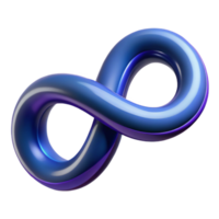 fascinant réfléchissant industriel une stylisé infini symbole, continu et écoulement avec transparent Contexte impeccable png