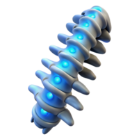 iconic avant-garde Cybernetic spine with glowing nodes with Transparent Background precision png