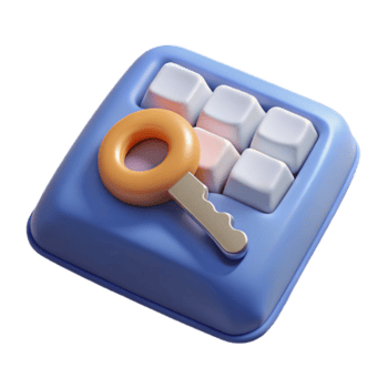 pintoresco energético minimalista un soltero llave desde un computadora teclado con transparente antecedentes alto resolución png