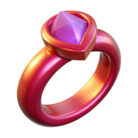 gorgeous timeless A magical ring with a large ruby, with Transparent Background png