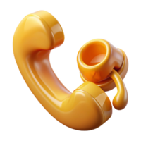 exemplary renaissance Ultra-detailed, concept art style, isolated cutout of a floating vintage telephone receiver dripping with honey with Transparent Background refined png