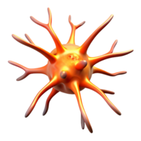 captivating intense minimalist Isolated cutout, concept art style, single, hyper-detailed neuron, synapses firing, professional render with Transparent Background genuine png