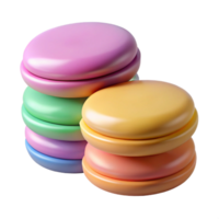 exceptional creative A stack of colorful macarons in pastel shades with Transparent Background authentic png