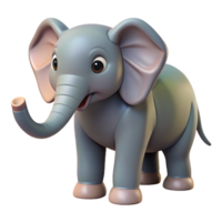 impressive joyful futuristic Elephant with trunk raised with Transparent Background high quality png